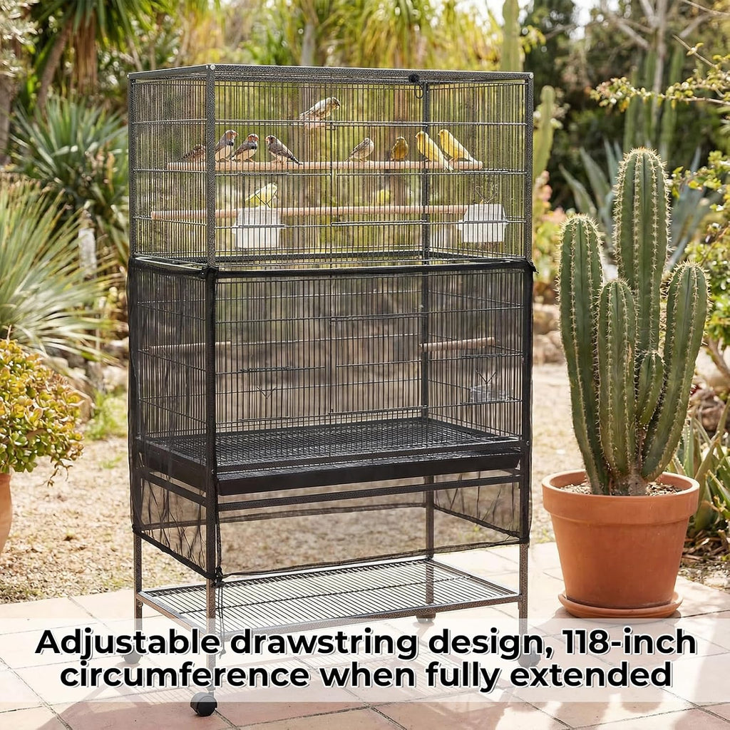 Folded Falzqq bird cage cover packaged for easy storage