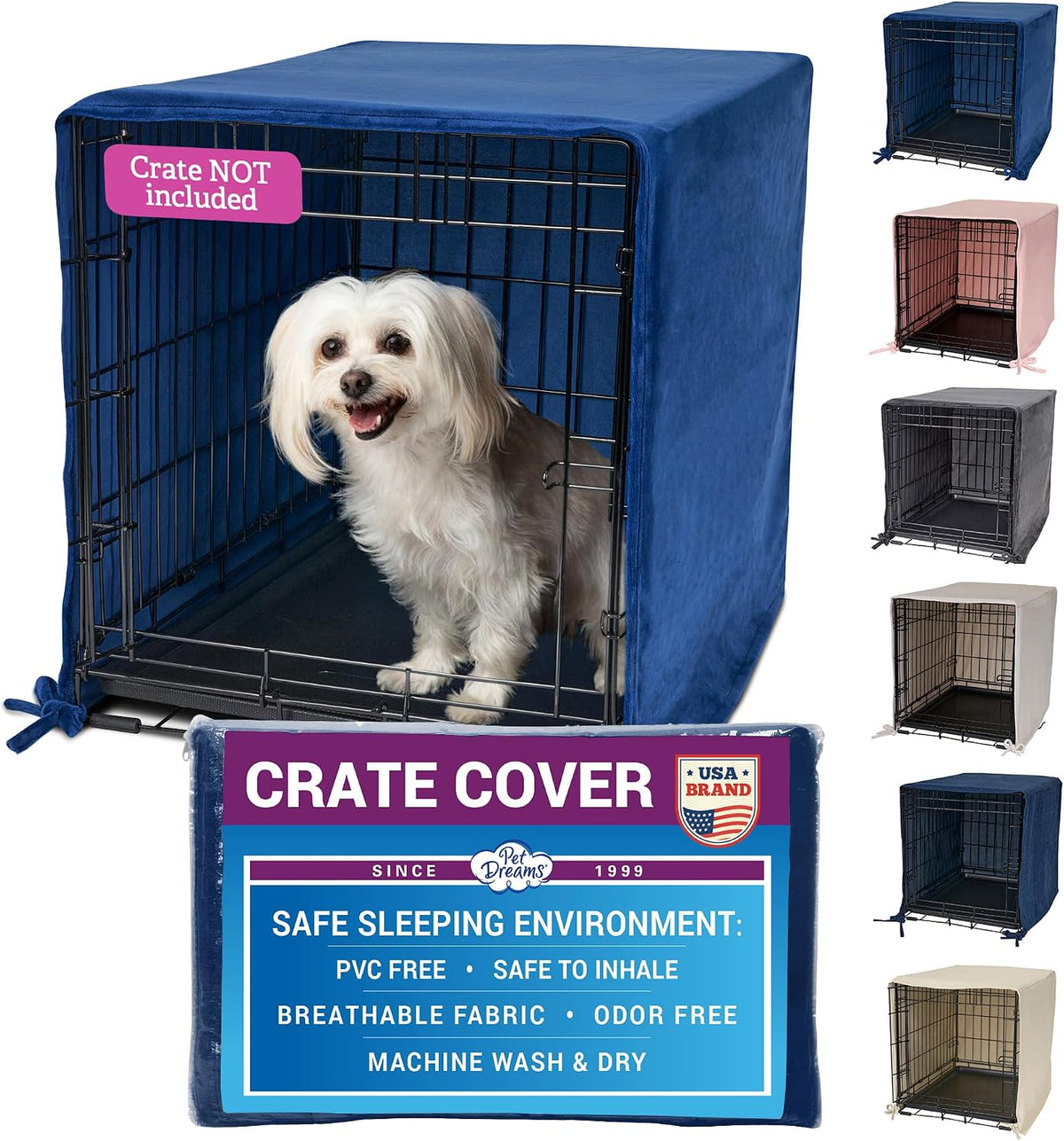 Pet Dreams Dog Crate Cover - Breathable Fabric Kennel Topper for Double-Door Crates, Fits iCrate Dog Cages 18, 24, 30, 36, 42, 48 Inches (Ivory, Medium, 30") - Image 11