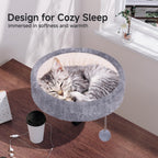 Detailed view of metal frame and adjustable cat perch design