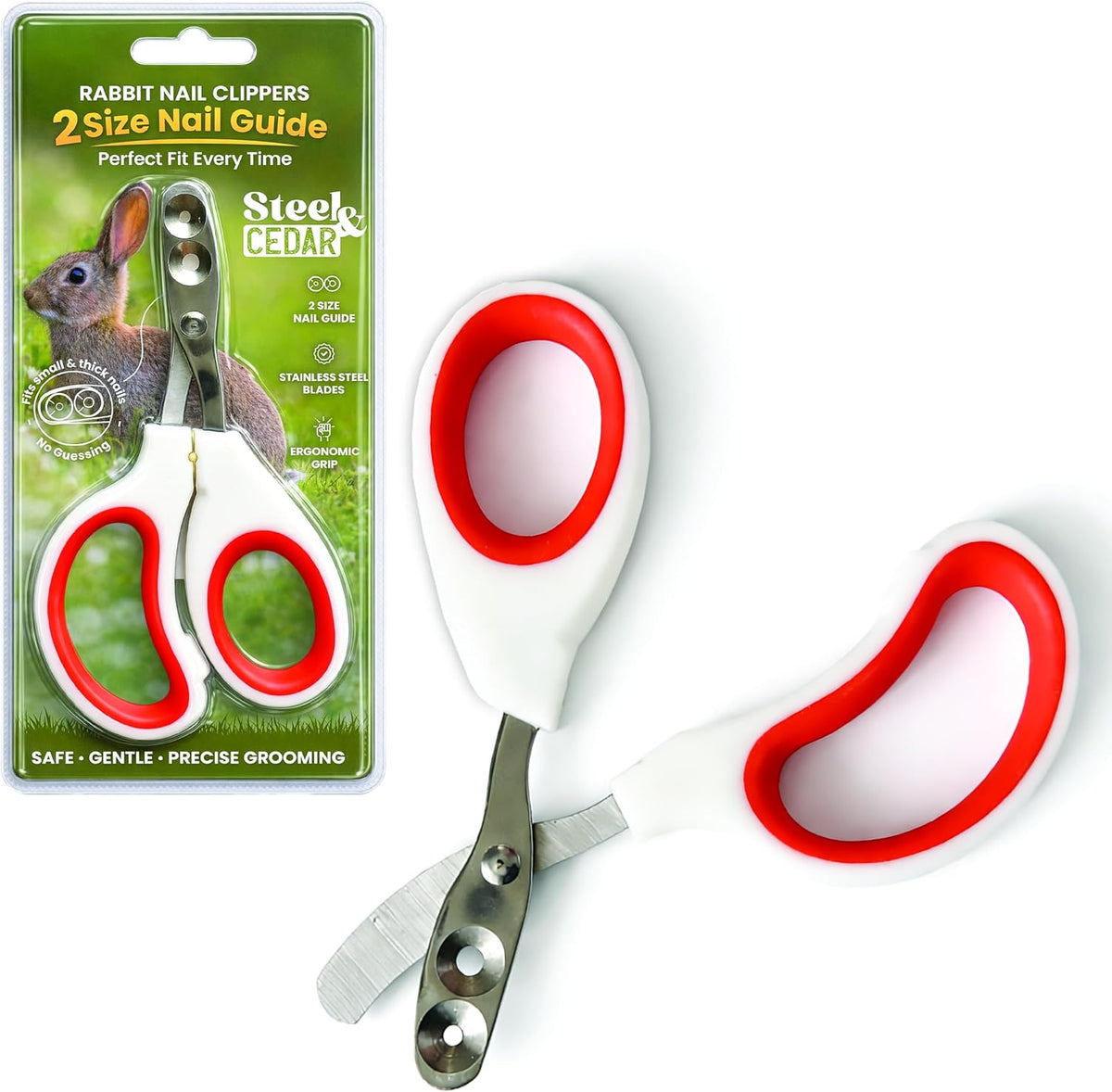 Steel & Cedar rabbit nail clippers front view professional pet trimmer