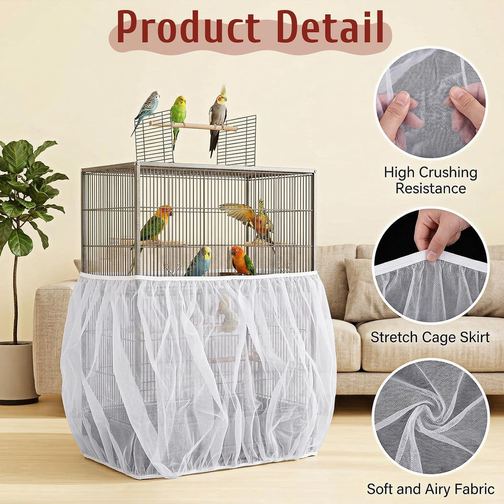 Close up of soft airy nylon netting material for parrots