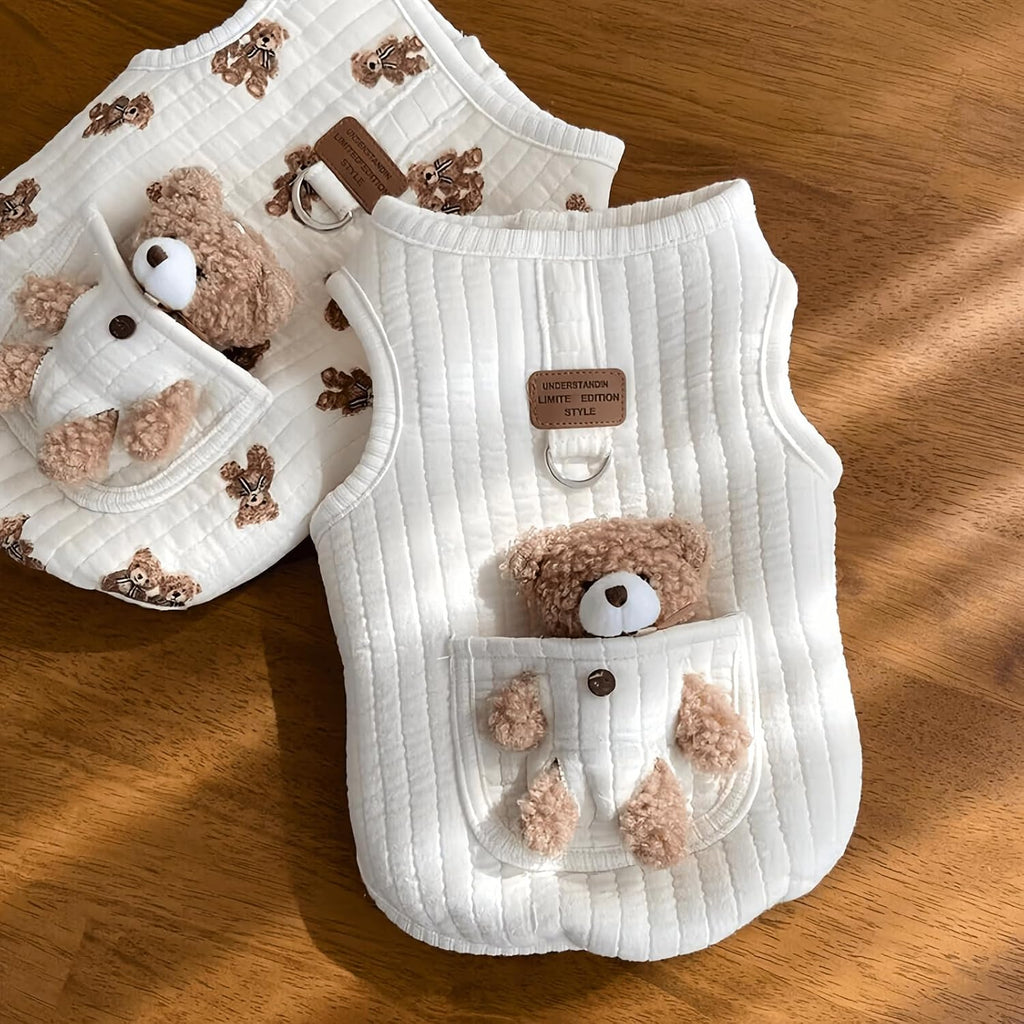 Jatmira pet apparel displayed on hanger