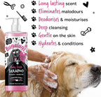 Back label of Bugalugs Baby Fresh Dog Shampoo showing usage instructions