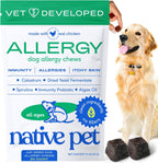 Native Pet Dog Allergy Chews packaging front view for canine seasonal allergy relief.