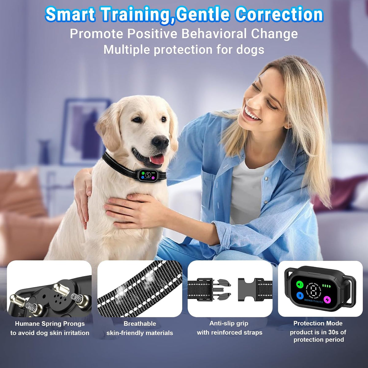 Staalguard dog collar on pet for demonstration