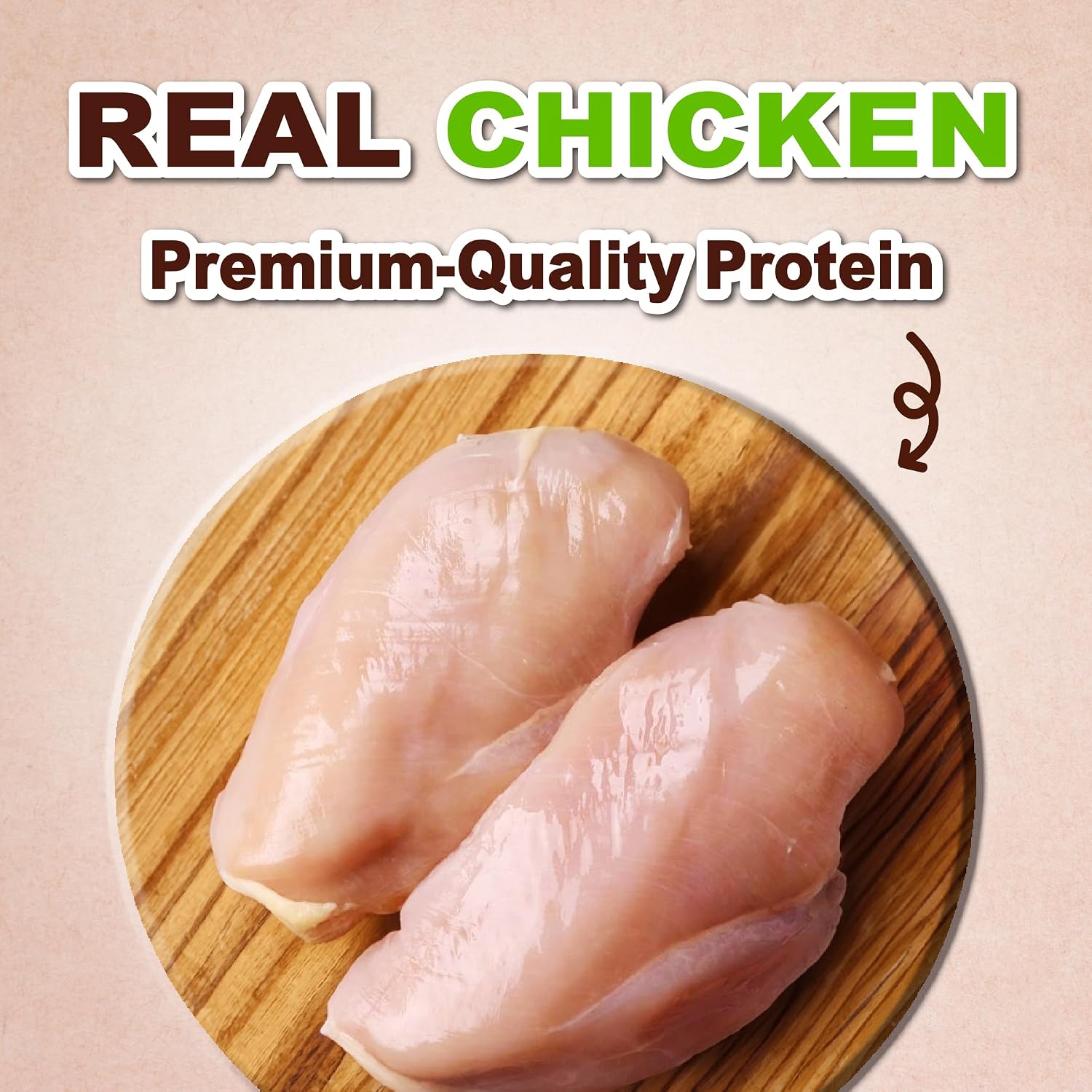 Natural chicken breast dog treat texture