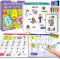 Hoqeewipe Preschool Learning Activities tracing book front view displaying reusable alphabet learning cards for toddlers.