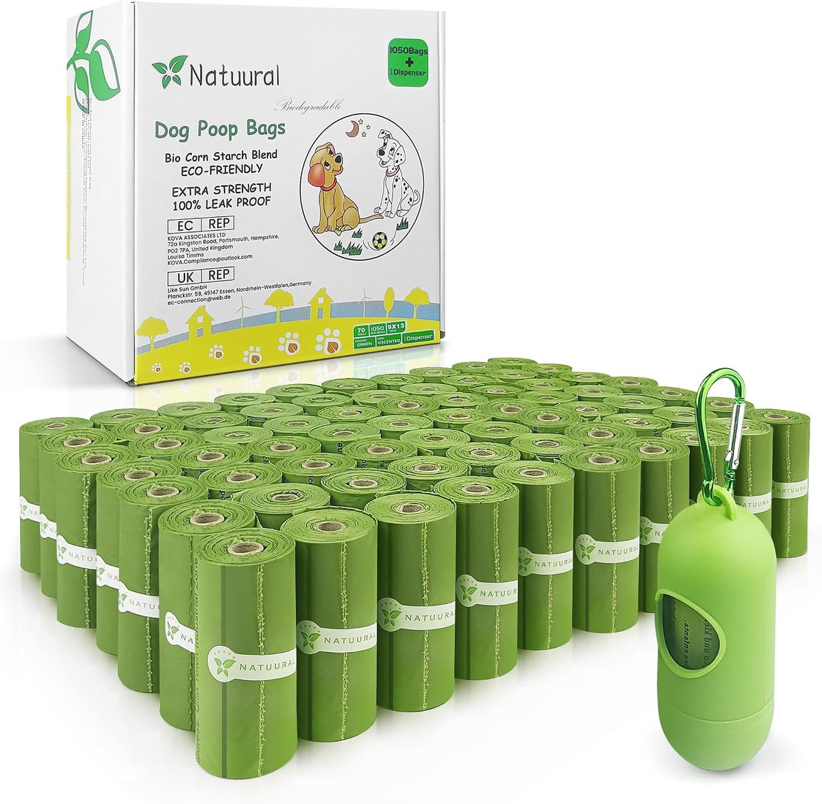 Dog Poop Bags-150 Counts with Holder (10 Rolls), Biodegradable Poop Bags, Eco-friendly and Easy to Open, Thick Dog Waste Bags (Green) - Image 10