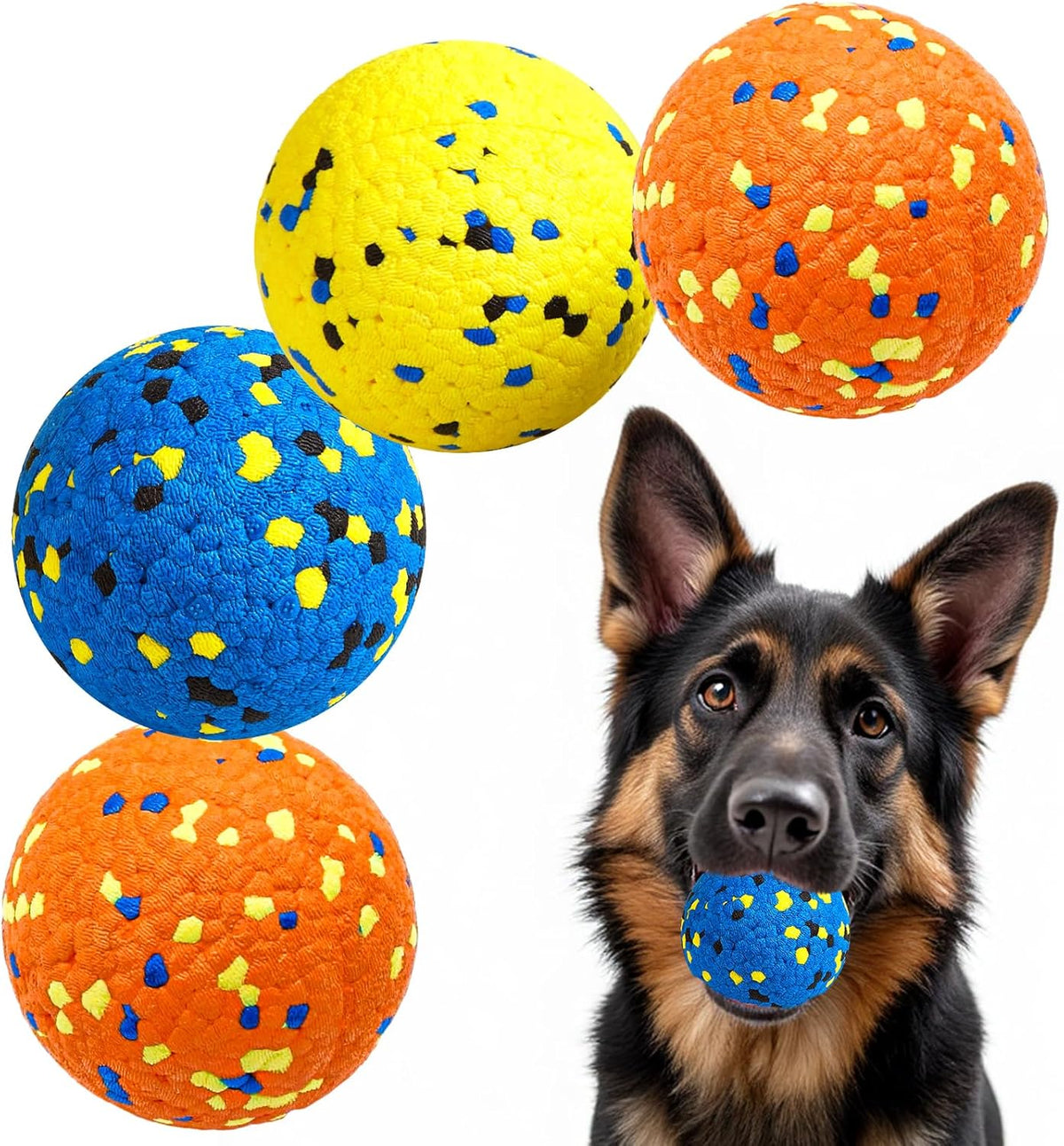 Kimee Dog Balls Tennis Ball Toys Dog Toys for Aggressive Chewers Durable Teething Chew Toys Water Toy Fetch Ball for Large Medium Small Dog and Puppies (4 Balls) - Image 14