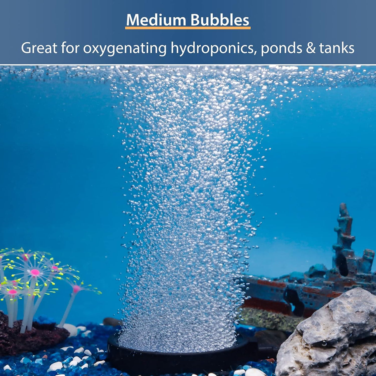Pawfly aquarium air stone disc showing gray mineral texture