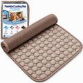Pawlabs Cooling pet mat for dogs and cats front view showing coffee brown ice silk surface.