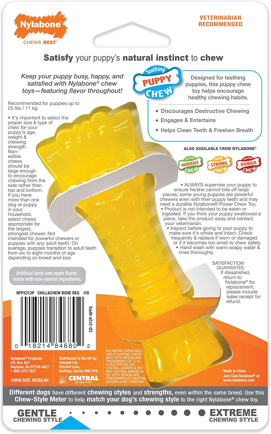 Nylabone Freezer Knuckle Bone Puppy Chew Toy, Soothing Teething Toys for Puppies, Color Changing, Lamb & Apple Flavor, Small Dogs - Up to 25 lbs., 1 Count - Image 10
