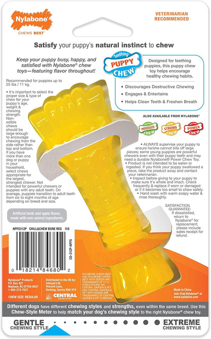 Nylabone Freezer Knuckle Bone Puppy Chew Toy, Soothing Teething Toys for Puppies, Color Changing, Lamb & Apple Flavor, Small Dogs - Up to 25 lbs., 1 Count - Image 10