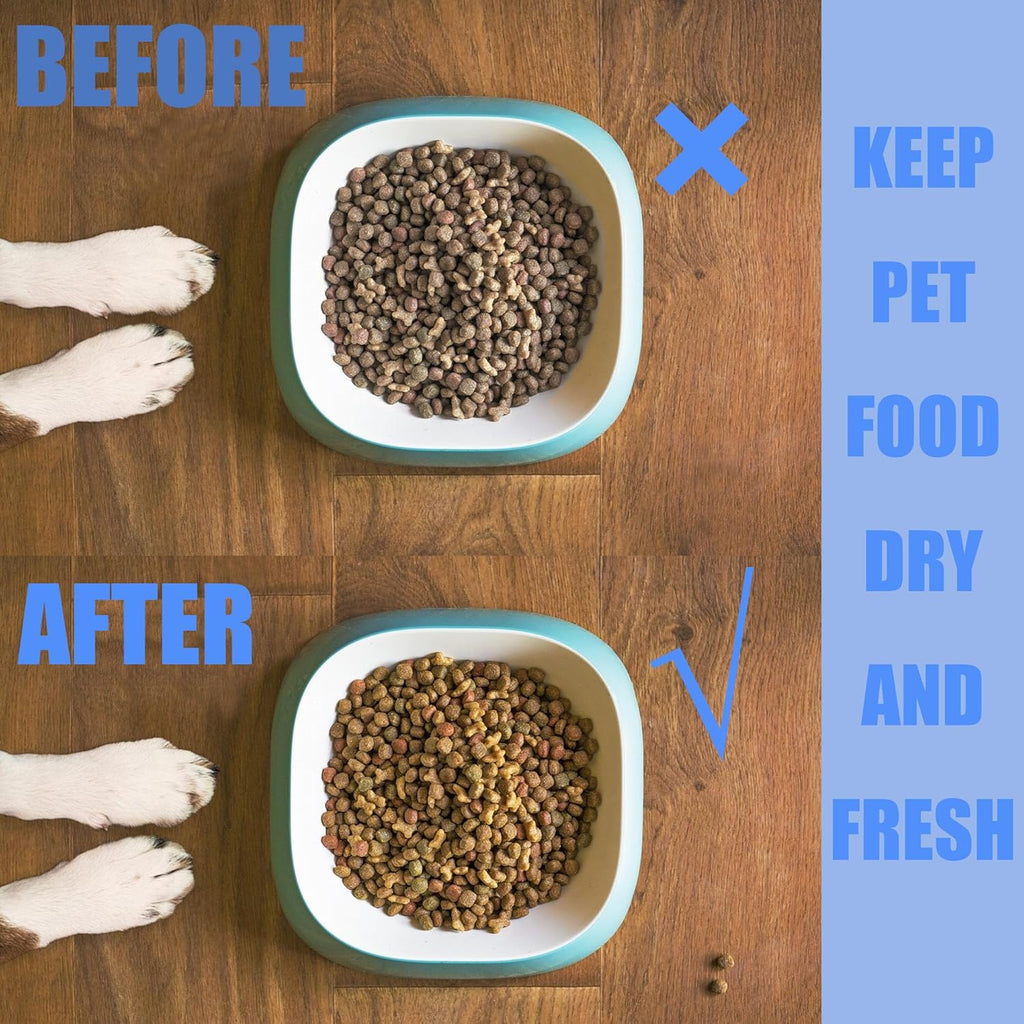 Authentic pet food preservation desiccant packs showcasing the breathable fabric material