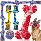 SHARLOVY Large Tough Chew Toys for Aggressive Chewers Large Breed,Heavy Duty Dental Rope Toys Kit for Medium Dogs,5 Knots Indestructible Cotton Puppy Teething Chew Tug Toy Set of 9 - Image 12