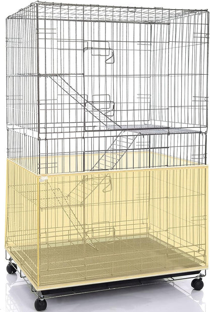 Shappy adjustable soft airy mesh net on a round parakeet cage showing zero light blockage