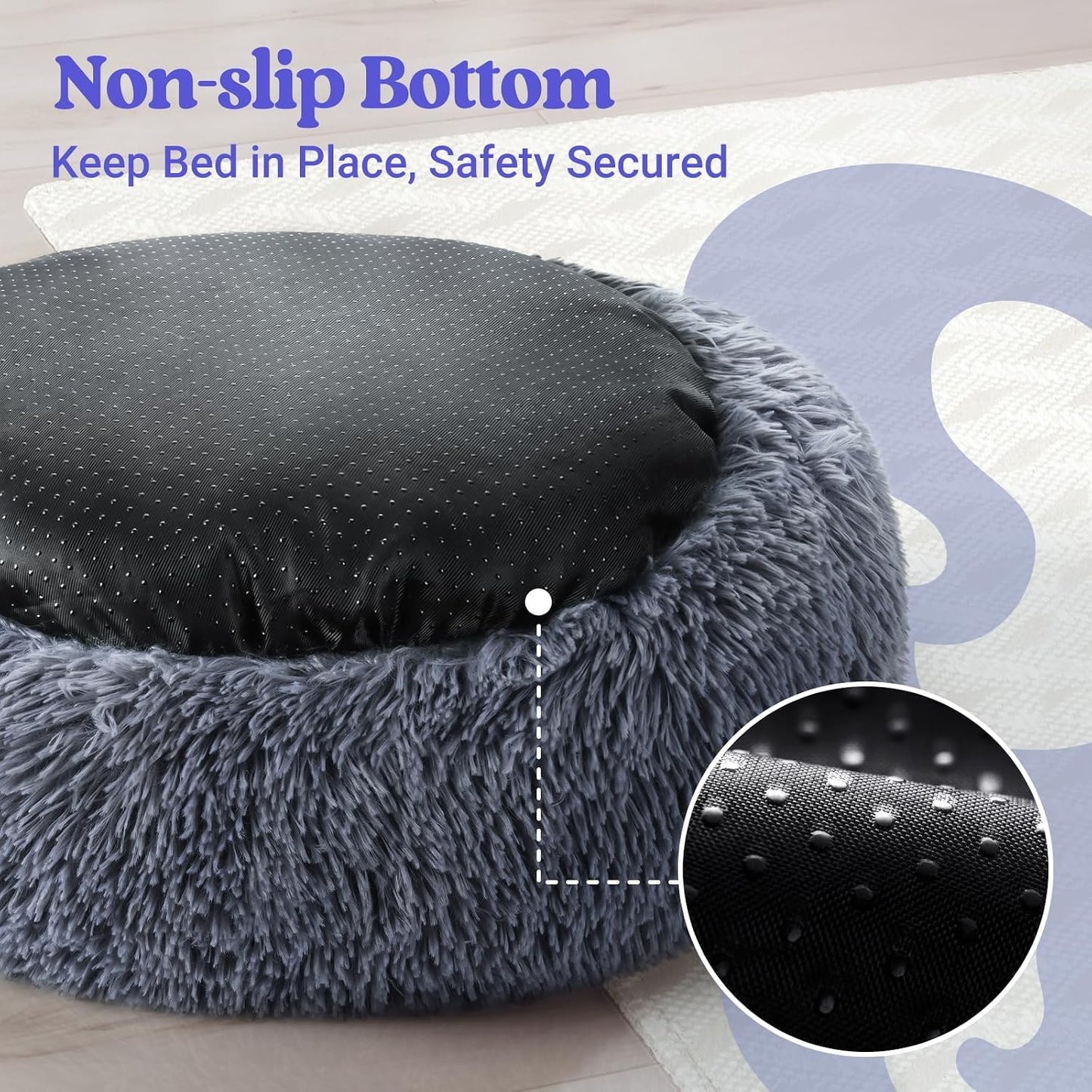 Material texture detail of rabbitgoo soft faux fur cat bed