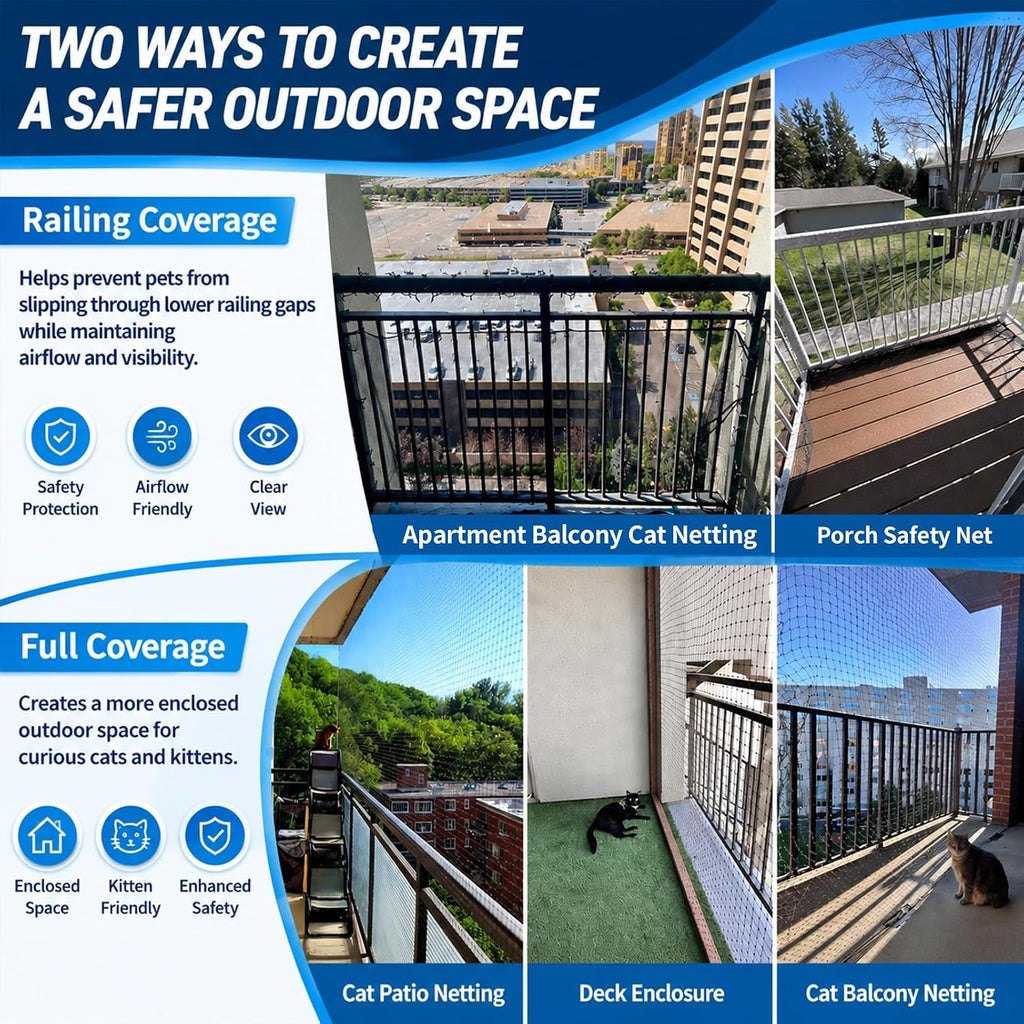 Heavy duty pet balcony mesh for apartment windows and stairs