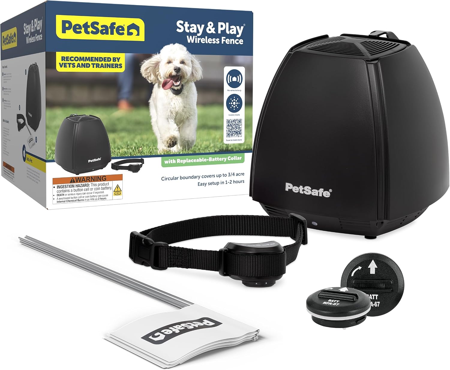 Full packaging box of the imported PetSafe Stay And Play two dog system.