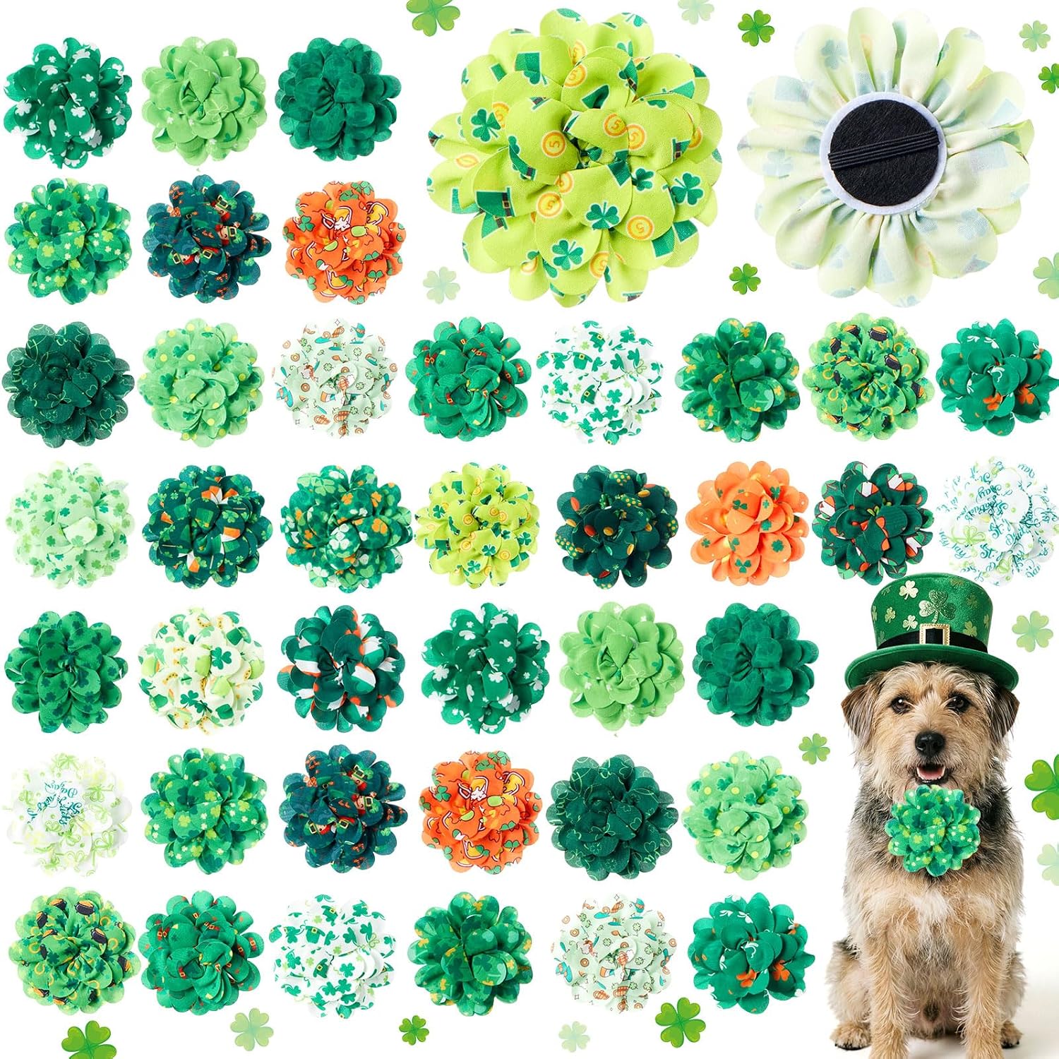 Huhumy 50 Pcs Patriotic Dog Collar Flowers Bulk 4th of July Star Dog Bowtie Flower Grooming Charms Accessories for Pets Collar Attachment Embellishment Independence Day 250th Anniversary Party Costume - Image 9