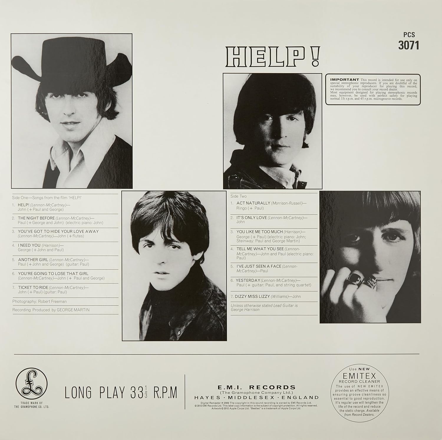 Premium 180 gram audiophile vinyl pressing of Help by the Beatles