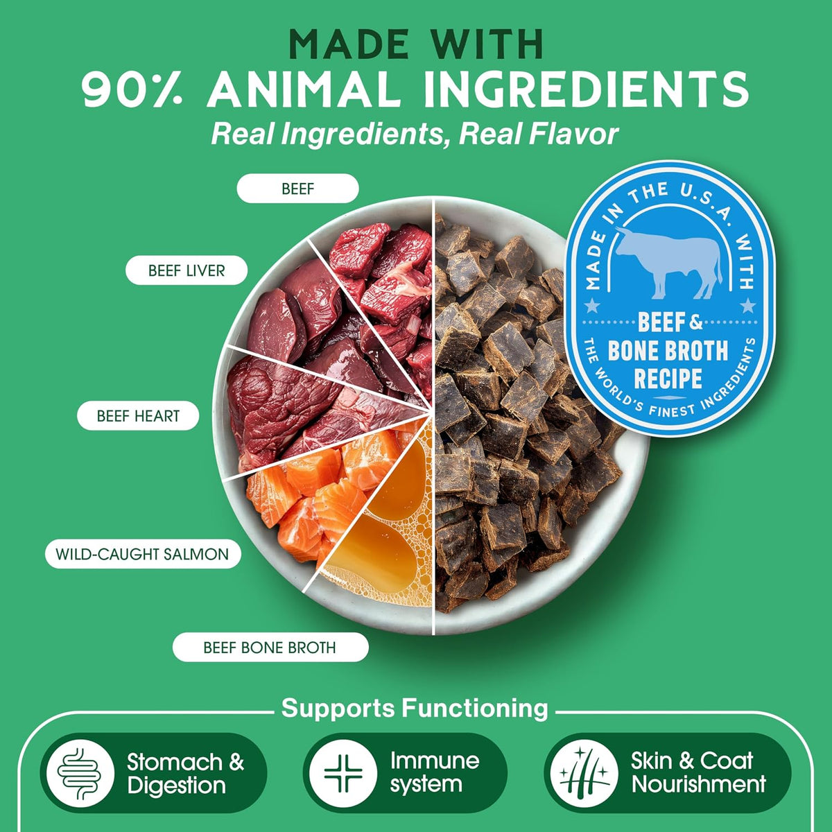 Farmland Traditions dog food grain-free jerky morsels showing soft texture