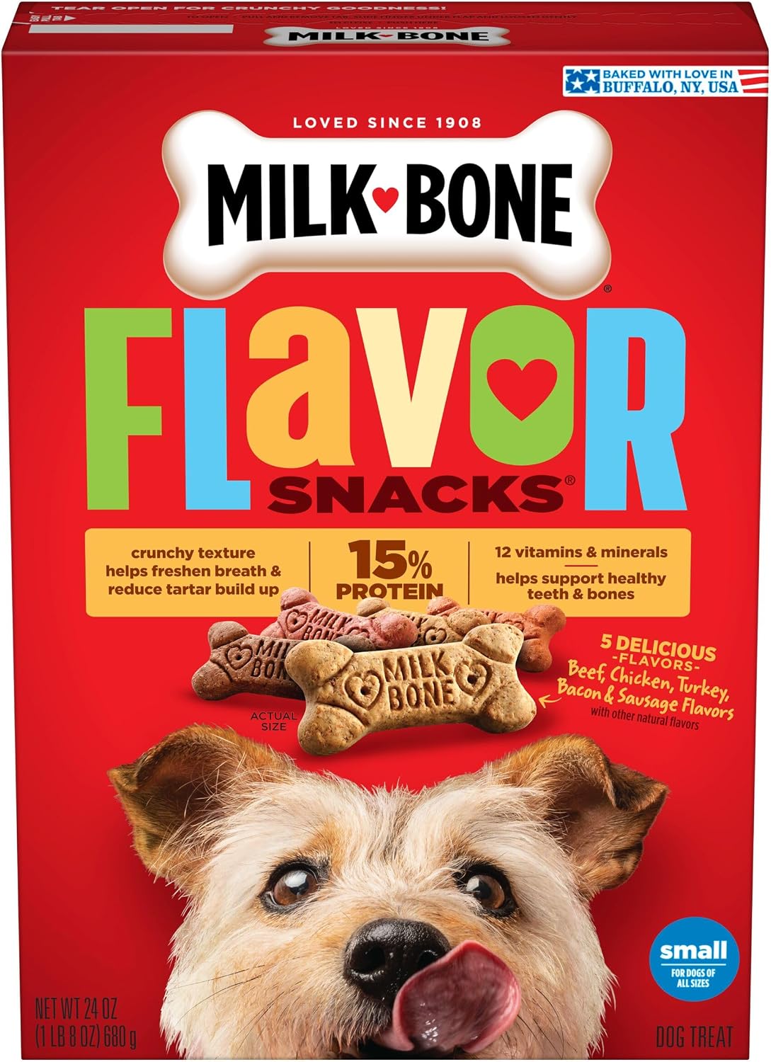 Milk-Bone Flavor Snacks Small Dog Biscuits, Flavored Crunchy Dog Treats, 24 Oz. Box - Image 9