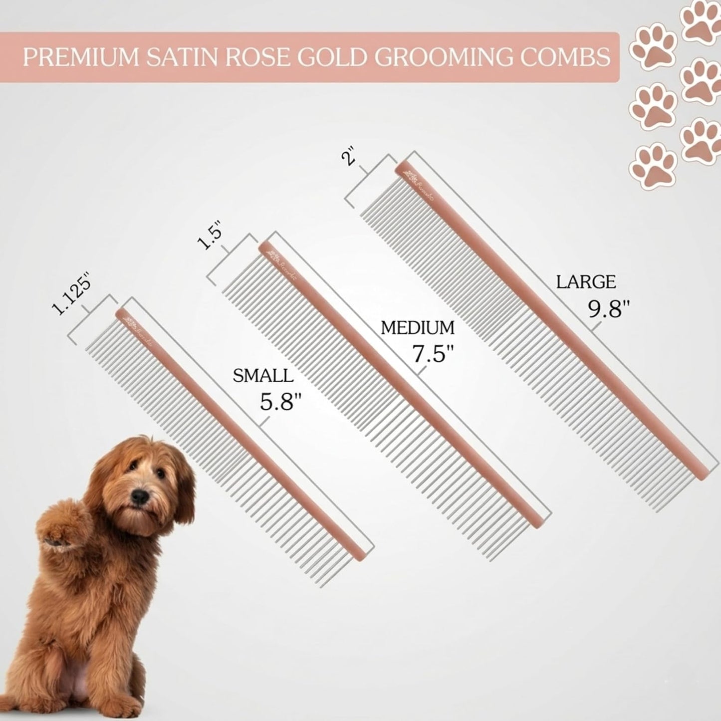 Kenchii large 9.8 inch dog and cat comb for removing mats and tangles.