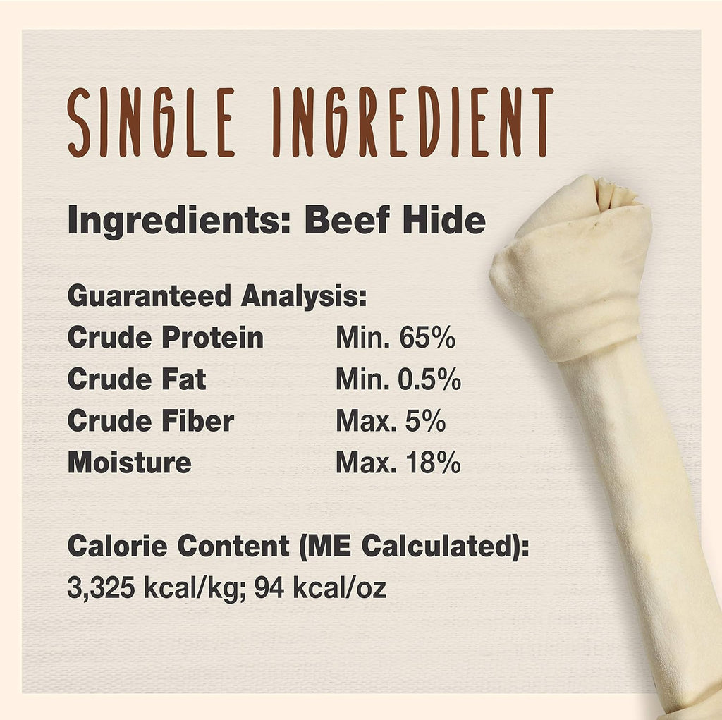 Cadet beef hide knotted chew bone for large dogs dental health