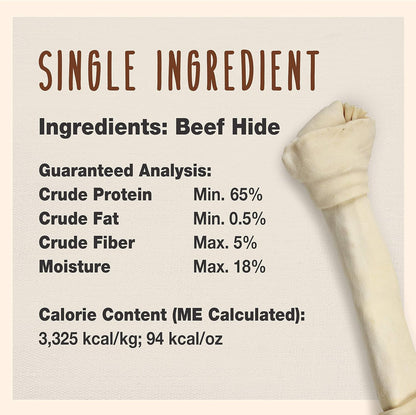 Cadet beef hide knotted chew bone for large dogs dental health