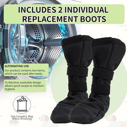 Side view of Snugrance dog recovery shoe showing adjustable strap