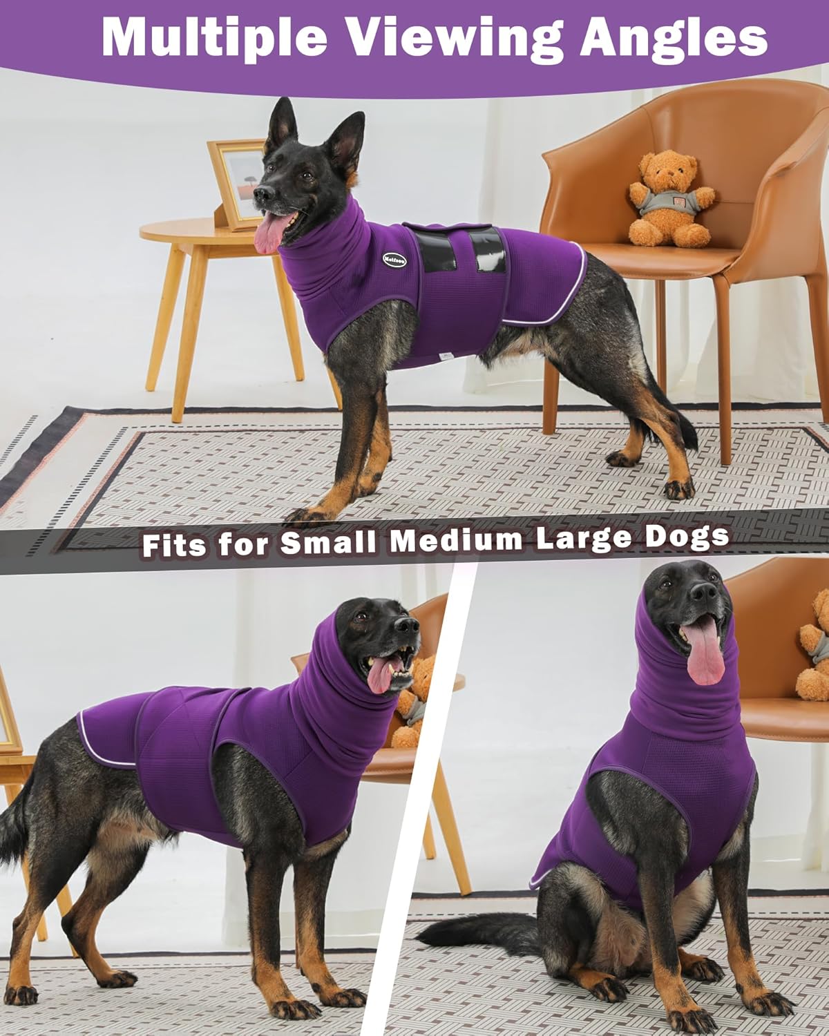 Close up of breathable fabric on Meifsou dog calming vest