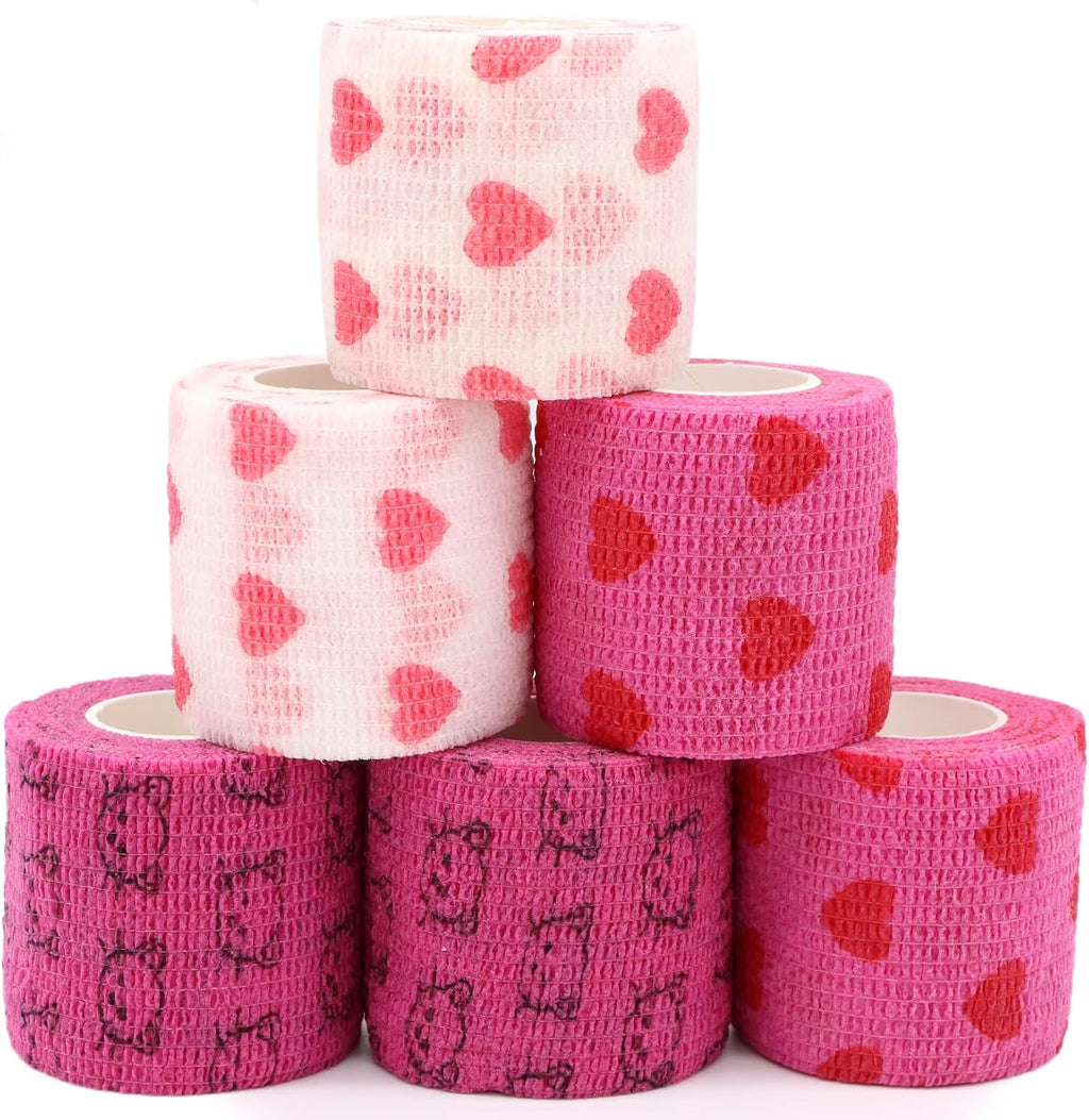 Keqcqe self adhesive heart pattern bandage wraps front view