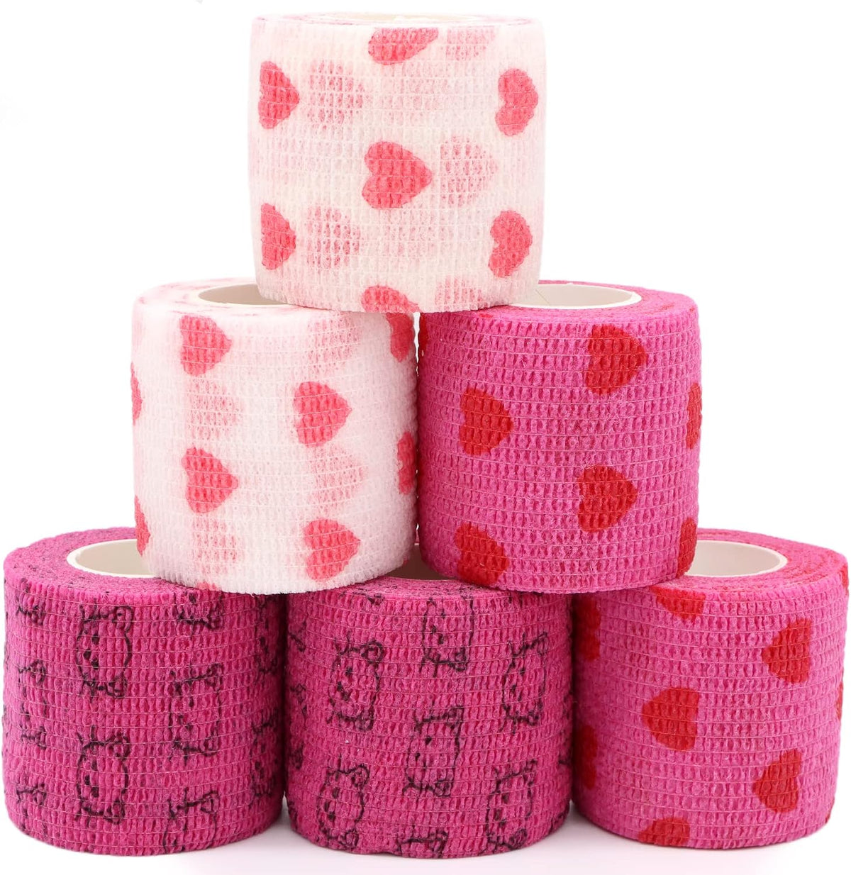 Keqcqe self adhesive heart pattern bandage wraps front view