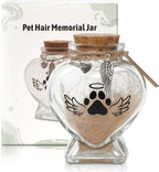 HAMUIERS pet loss keepsake bottle with angel wing charm and name tag