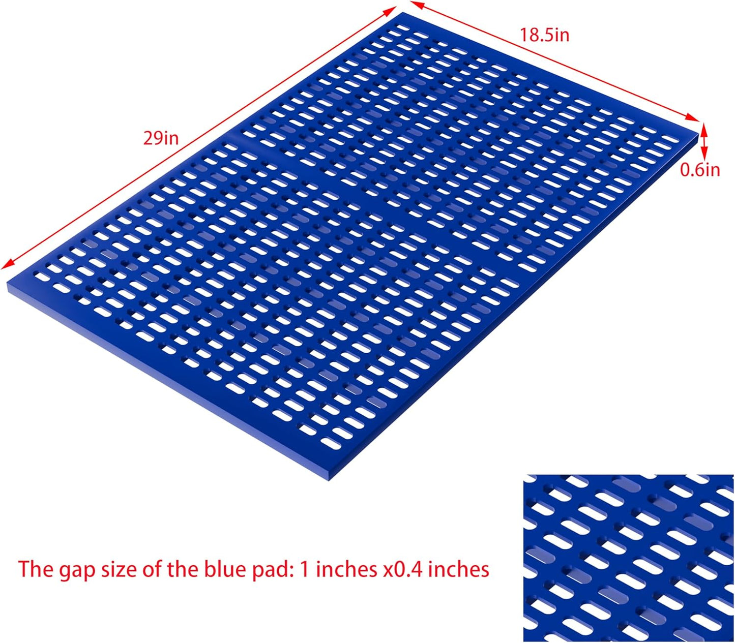 Close up of FoQualy blue pet crate pad showing durable plastic texture