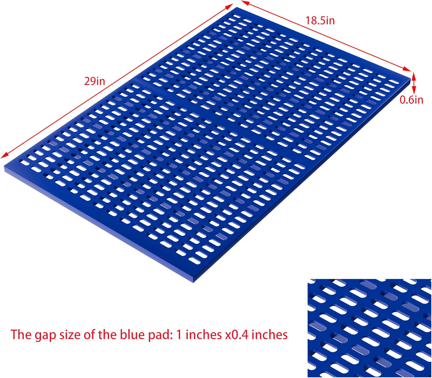 Close up of FoQualy blue pet crate pad showing durable plastic texture