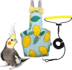 VANFAVORI Bird Diaper Harness Flight Suit Clothes with 80 Inch Flying Leash Rope for Parrots Conure Cockatiel Pet Birds Weight 80-105 Grams, M Size Denim, Including A Cotton Pad - Image 9