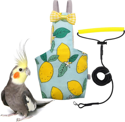 VANFAVORI Bird Diaper Harness Flight Suit Clothes with 80 Inch Flying Leash Rope for Parrots Conure Cockatiel Pet Birds Weight 80-105 Grams, M Size Denim, Including A Cotton Pad - Image 9