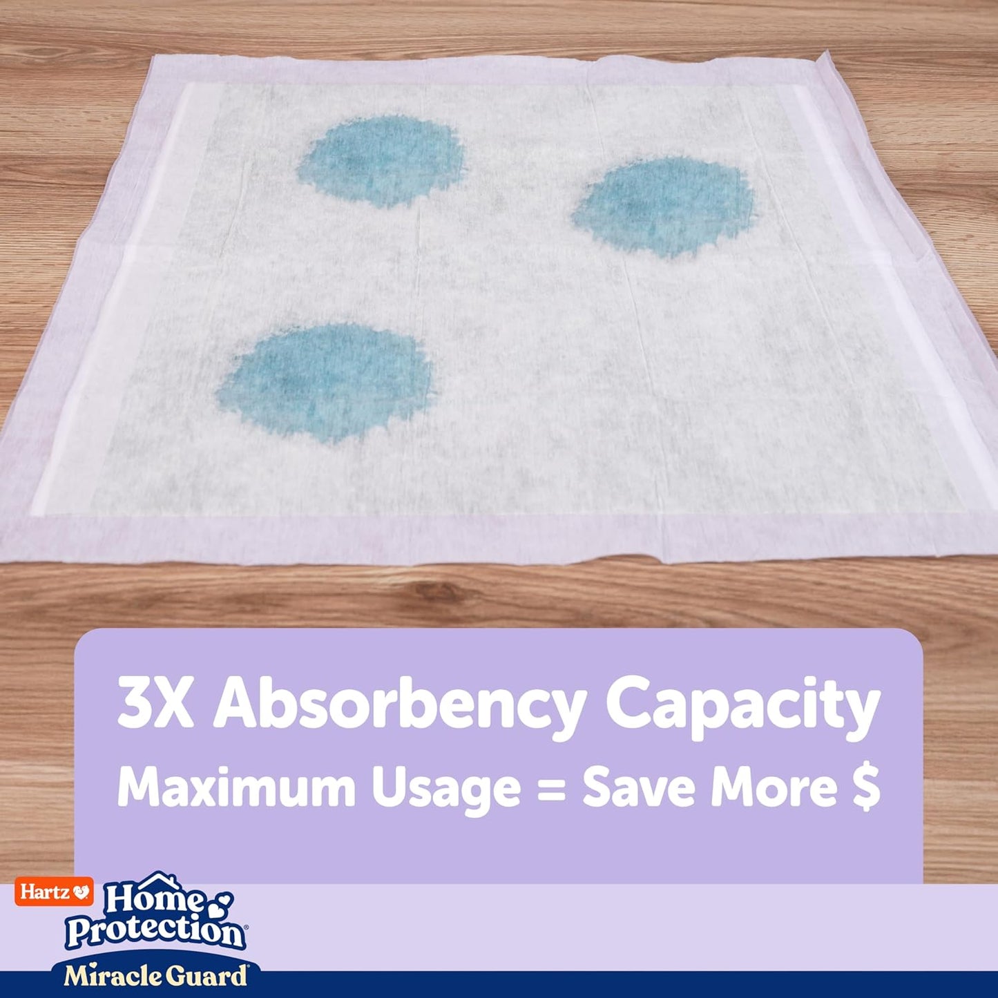 Hartz max absorbency lavender scented pet training pads package back