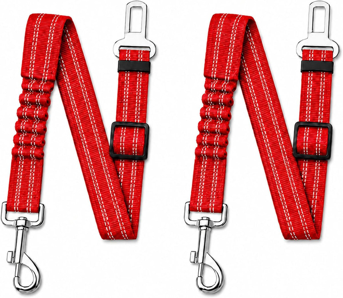 Dog Seat Belt 2Pcs, Retractable Pet Car Harness, Adjustable Dog SeatBelts for Vehicle, Nylon Pet Safety with Elastic Bungee (Black) - Image 9
