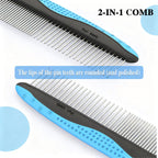 Jigfew dual sided metal pet comb for head and tail grooming