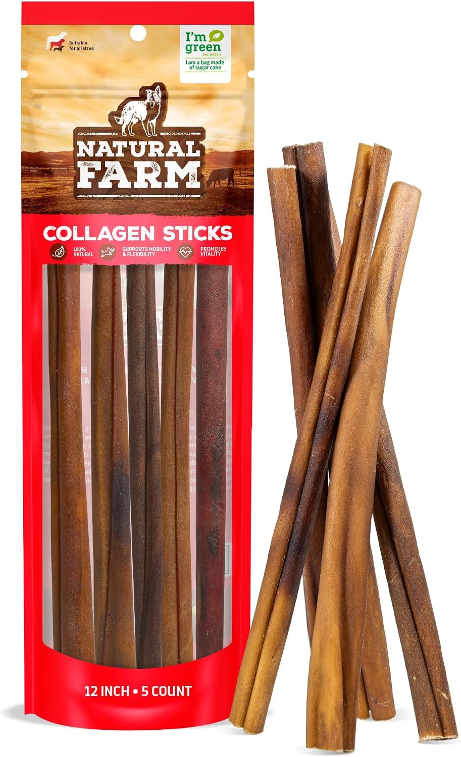 Natural Farm Collagen Sticks for Dogs (6 Inch, 25 Pack), Odor-Free Long Lasting Chews & Rawhide Alternative - 95% Collagen, Low Fat, High Protein - Best Dental Dog Treats - Medium & Large Dogs - Image 13