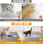 Large twenty eight by twenty inch grey pet water station mat.