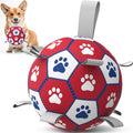 Diman interactive dog soccer ball with straps front view