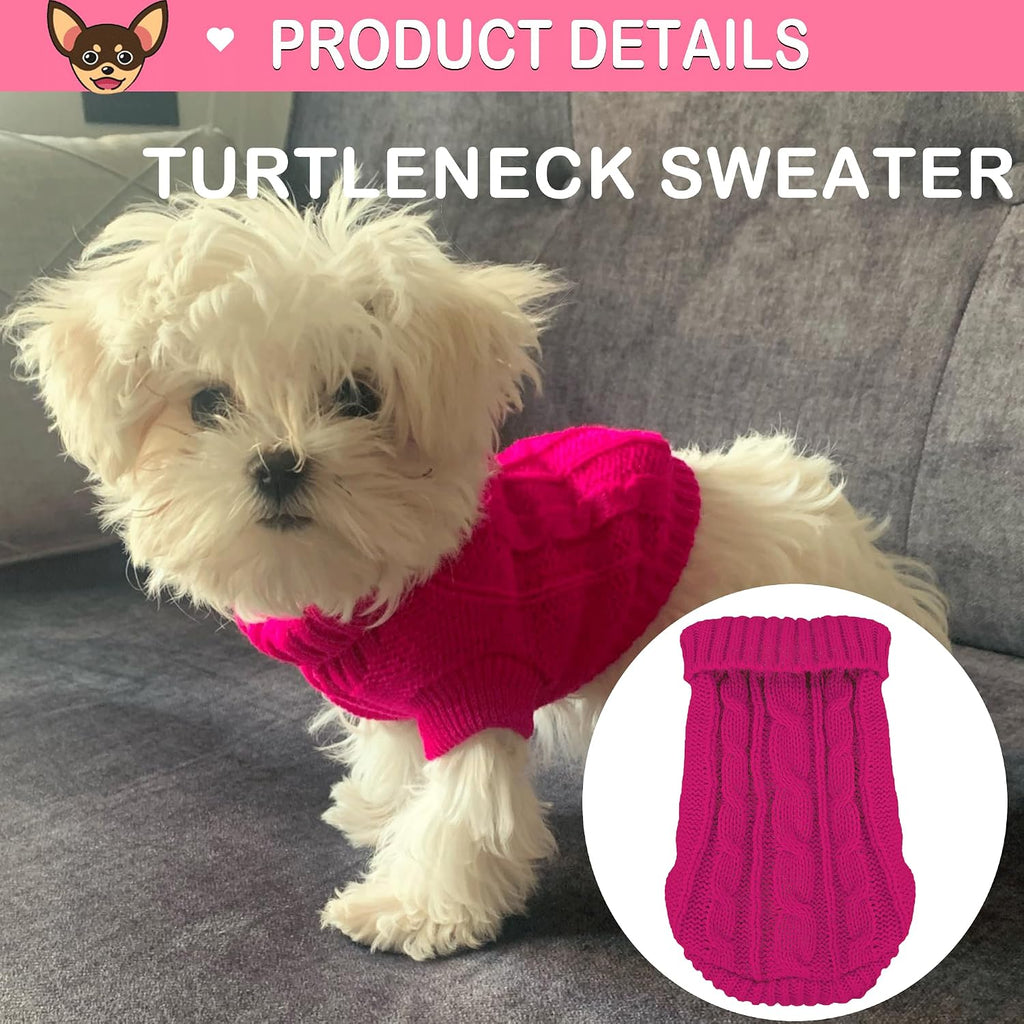 Kallfir's Cutie two pack chihuahua turtleneck sweaters displayed side by side