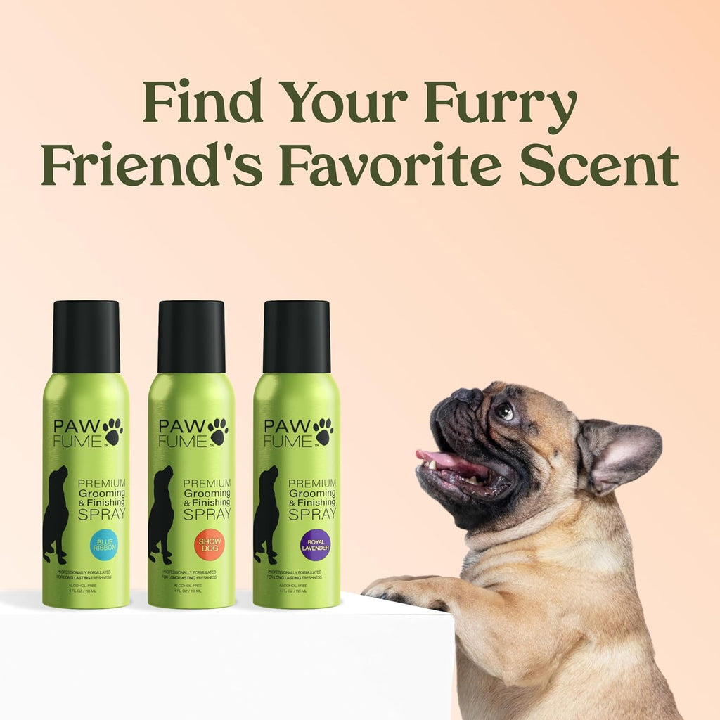 Paw Fume veterinarian certified premium pet care deodorant spray packaging