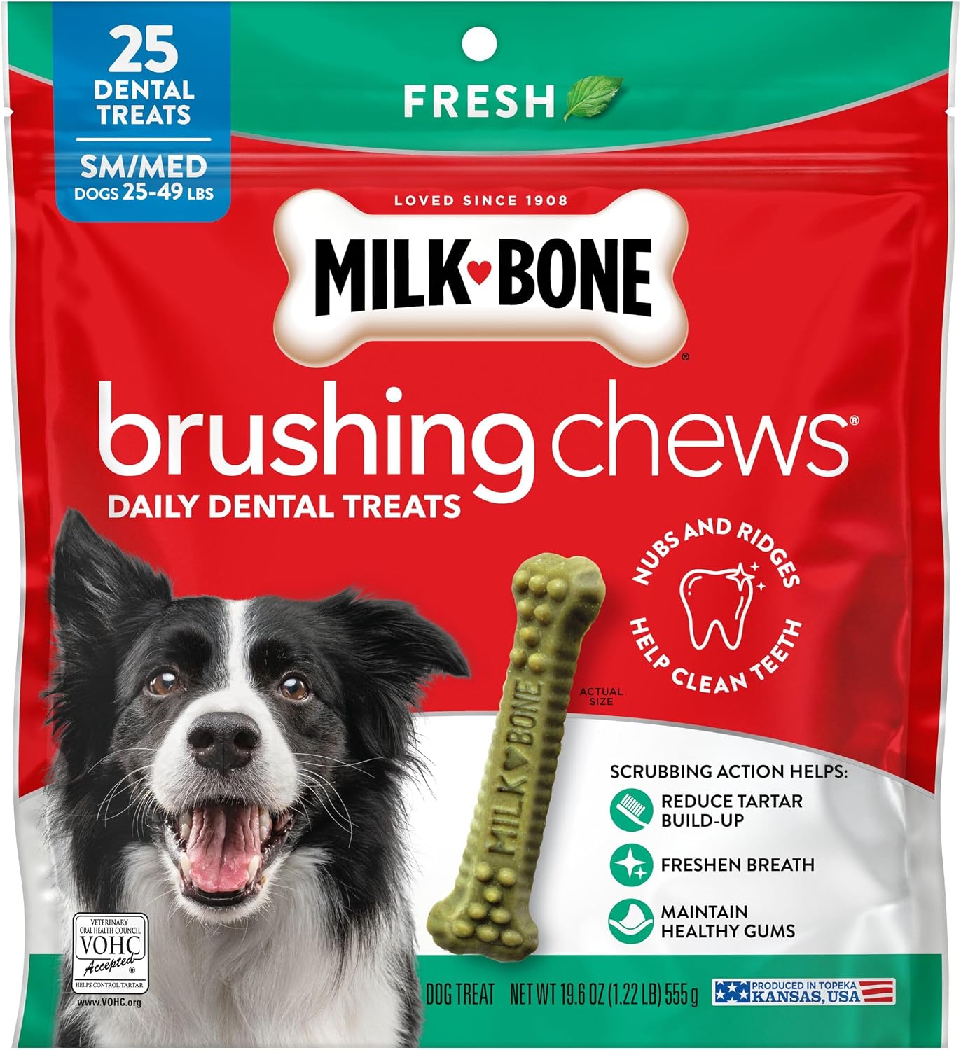 Milk-Bone Brushing Chews Original Chicken Flavor Daily Dental Dog Treats, Small/Medium, 19.6 Oz. Bag - Image 8