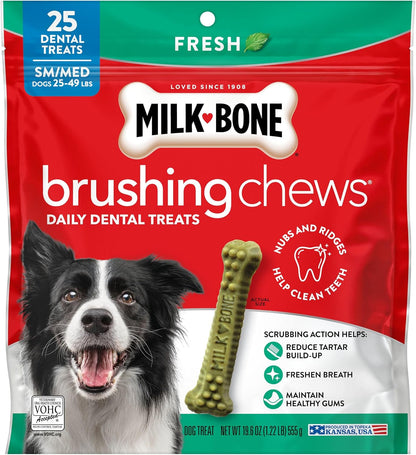 Milk-Bone Brushing Chews Original Chicken Flavor Daily Dental Dog Treats, Small/Medium, 19.6 Oz. Bag - Image 8