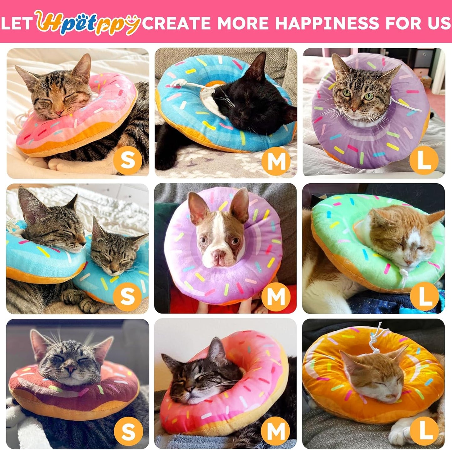 Hpetppy comfortable pet cone collar preventing cat from licking wound